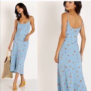 🖤 Blue midi flora dress